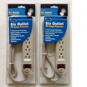 2 Packs of iConcepts 6-Oulet Surge Protector